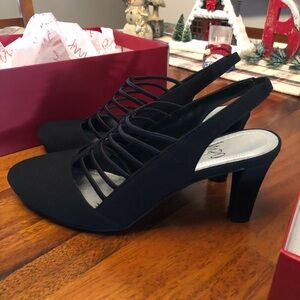 Elegant Black Velvet Slingback Heels